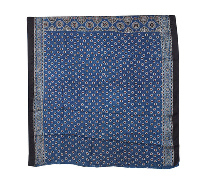 Ajrakh Modal Silk Natural Dye Hand Block Print Saree with Blouse Piece - 5.5 Mtr Length   -  SKU : AI1880AB