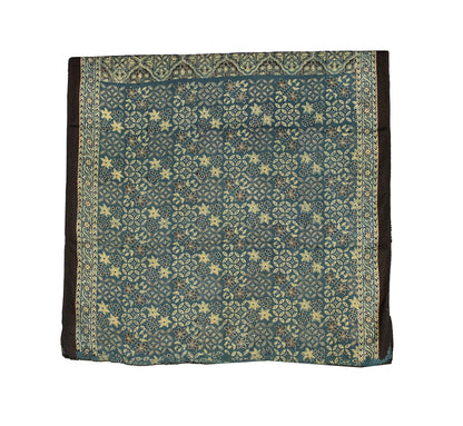 Ajrakh Modal Silk Natural Dye Hand Block Print Saree 5.5 Mtr Length + 0.85 Mtr Blouse Piece    -  SKU : ID24601P