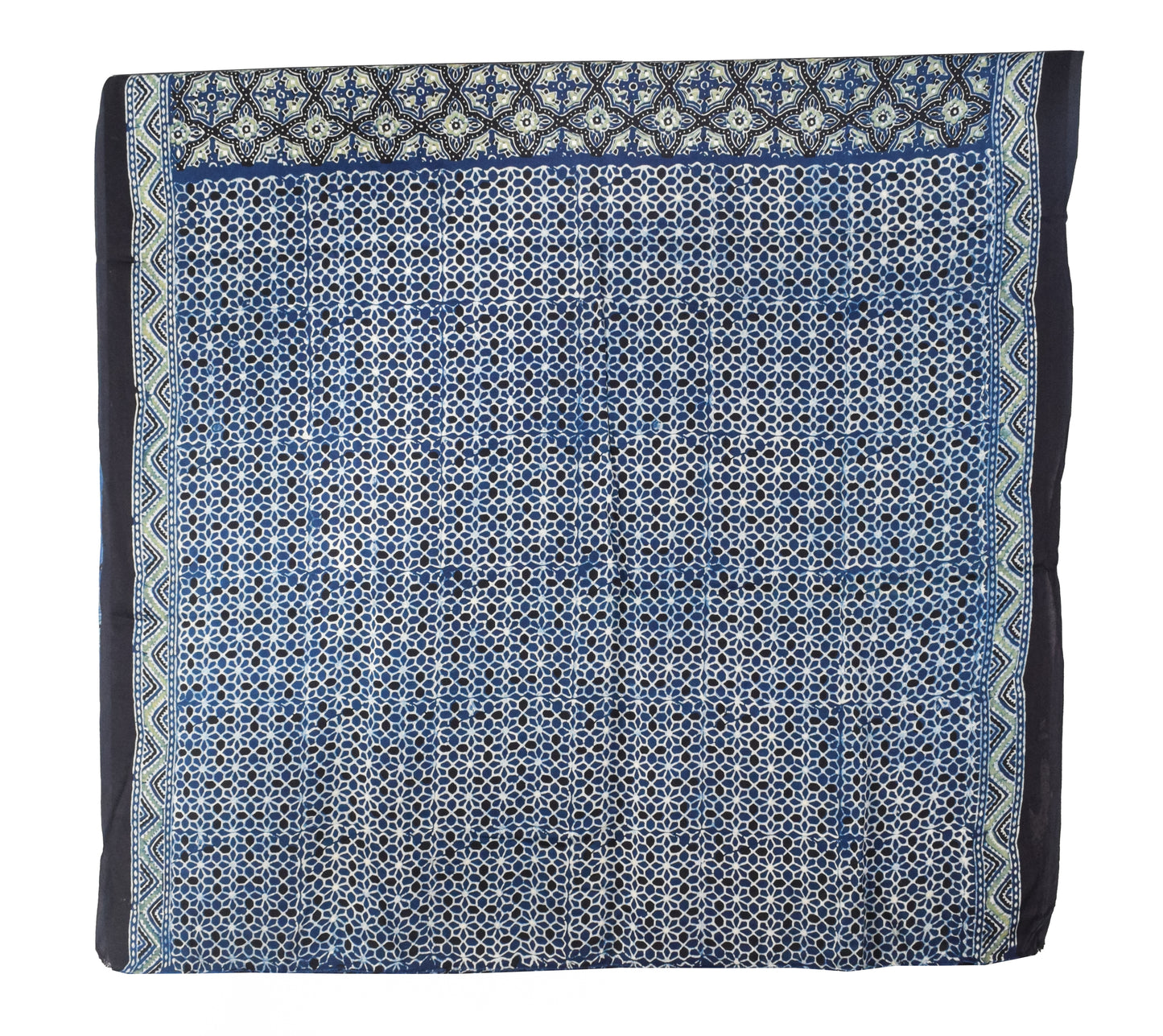 Ajrakh Modal Silk Natural Dye Hand Block Print Saree with Blouse Piece - 5.5 Mtr Length   -  SKU : MS09501A