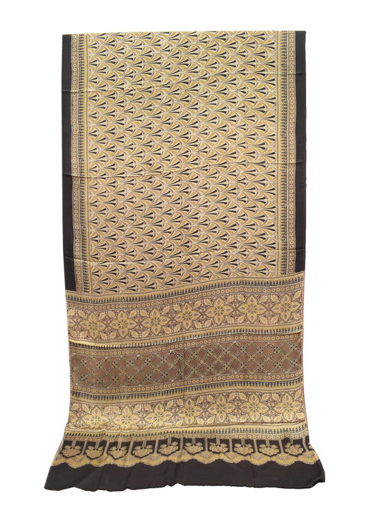 Ajrakh Modal Silk Natural Dye Hand Block Print Saree with Ajrakh Blouse Piece - 6 Mtr Length    -  SKU : ID0220AC