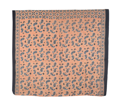 Ajrakh Modal Silk Natural Dye Hand Block Print Saree with Blouse Piece - 5.5 Mtr Length   -  SKU : MS09501D