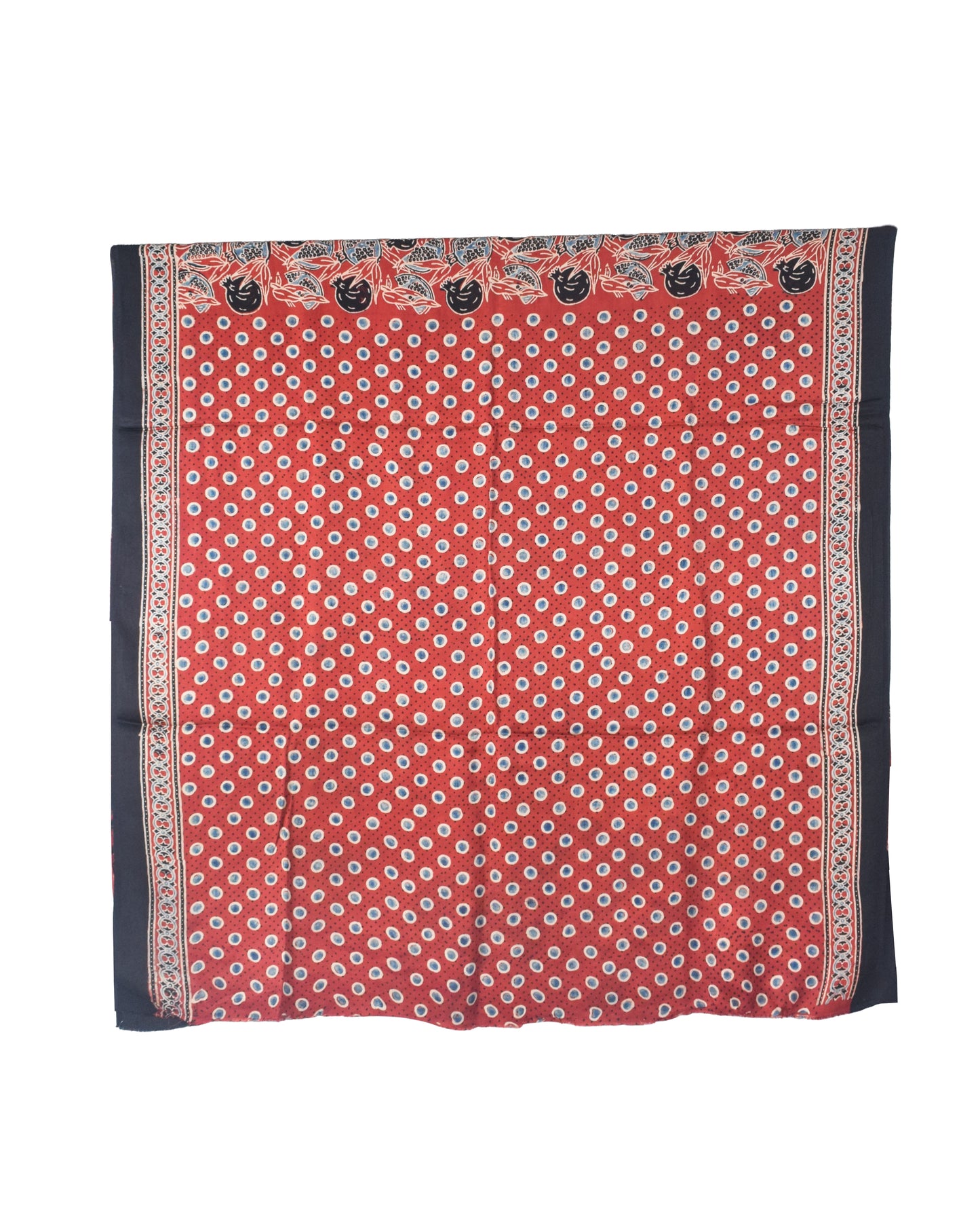 Ajrakh Modal Silk Natural Dye Hand Block Print Saree with Blouse Piece - 5.5 Mtr Length   -  SKU : SI03601Q