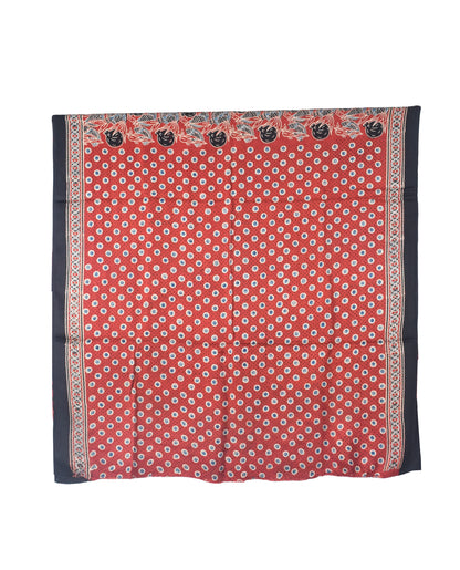 Ajrakh Modal Silk Natural Dye Hand Block Print Saree with Blouse Piece - 5.5 Mtr Length   -  SKU : SI03601Q