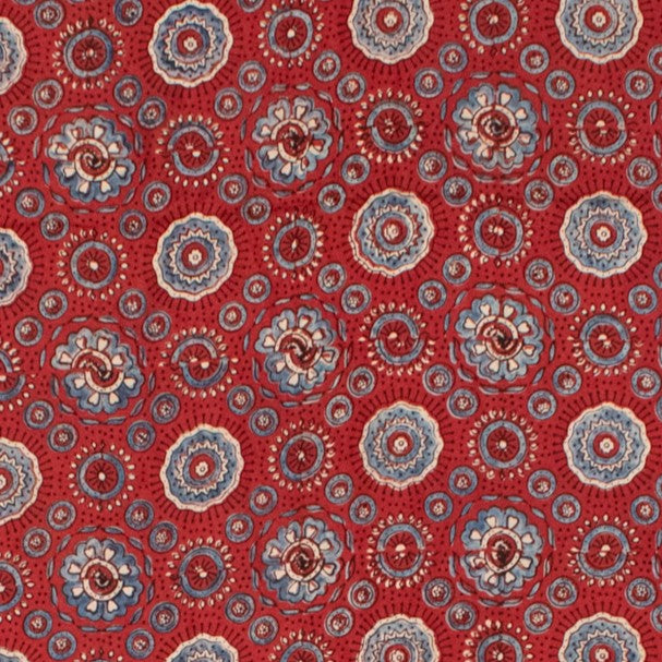 Ajrakh Modal Silk Natural Dye Hand Block Print Saree with Blouse Piece - 5.5 Mtr Length   -  SKU : AI18801N