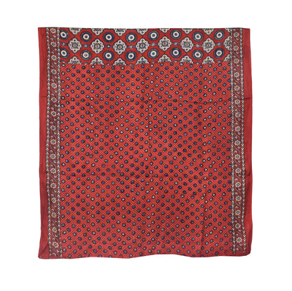 Ajrakh Modal Silk Natural Dye Hand Block Print Saree with Blouse Piece - 5.5 Mtr Length   -  SKU : AI18801X