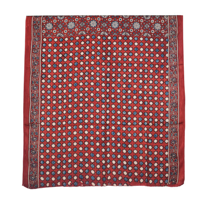 Ajrakh Modal Silk Natural Dye Hand Block Print Saree with Blouse Piece - 5.5 Mtr Length   -  SKU : AI1880AH