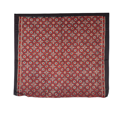 Ajrakh Modal Silk Natural Dye Hand Block Print Saree with Blouse Piece - 5.5 Mtr Length    -  SKU : AI27A01P
