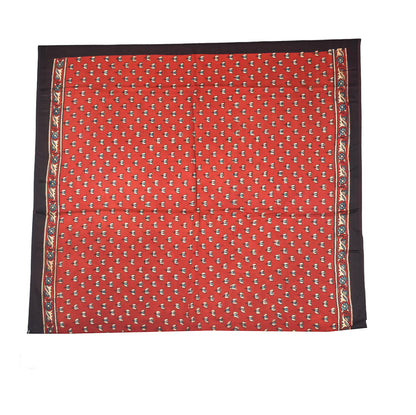 Ajrakh Modal Silk Natural Dye Hand Block Print Saree with Blouse Piece - 5.5 Mtr Length    -  SKU : AI27A01R