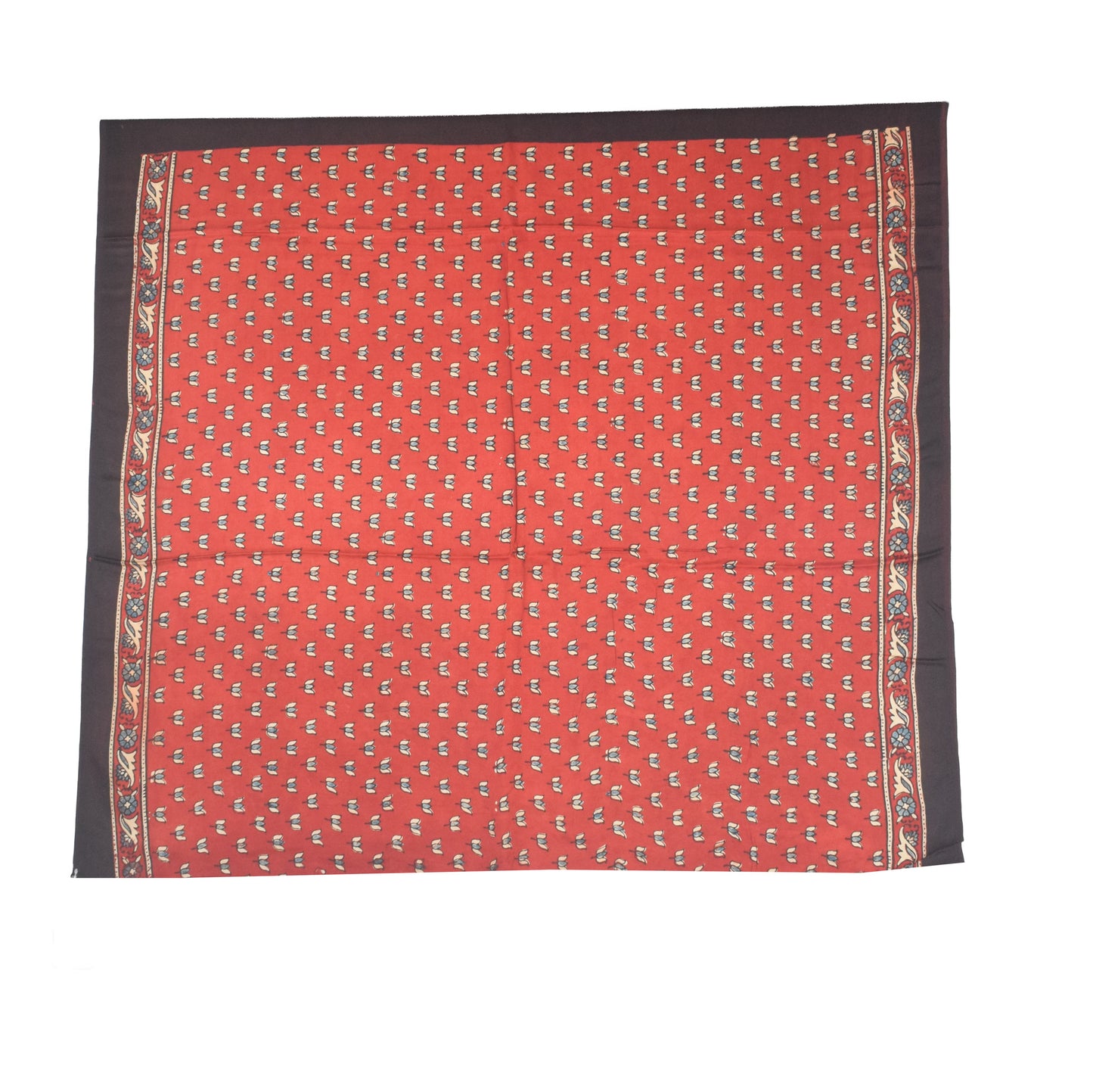 Ajrakh Modal Silk Natural Dye Hand Block Print Saree with Blouse Piece - 5.5 Mtr Length    -  SKU : AI27A01R