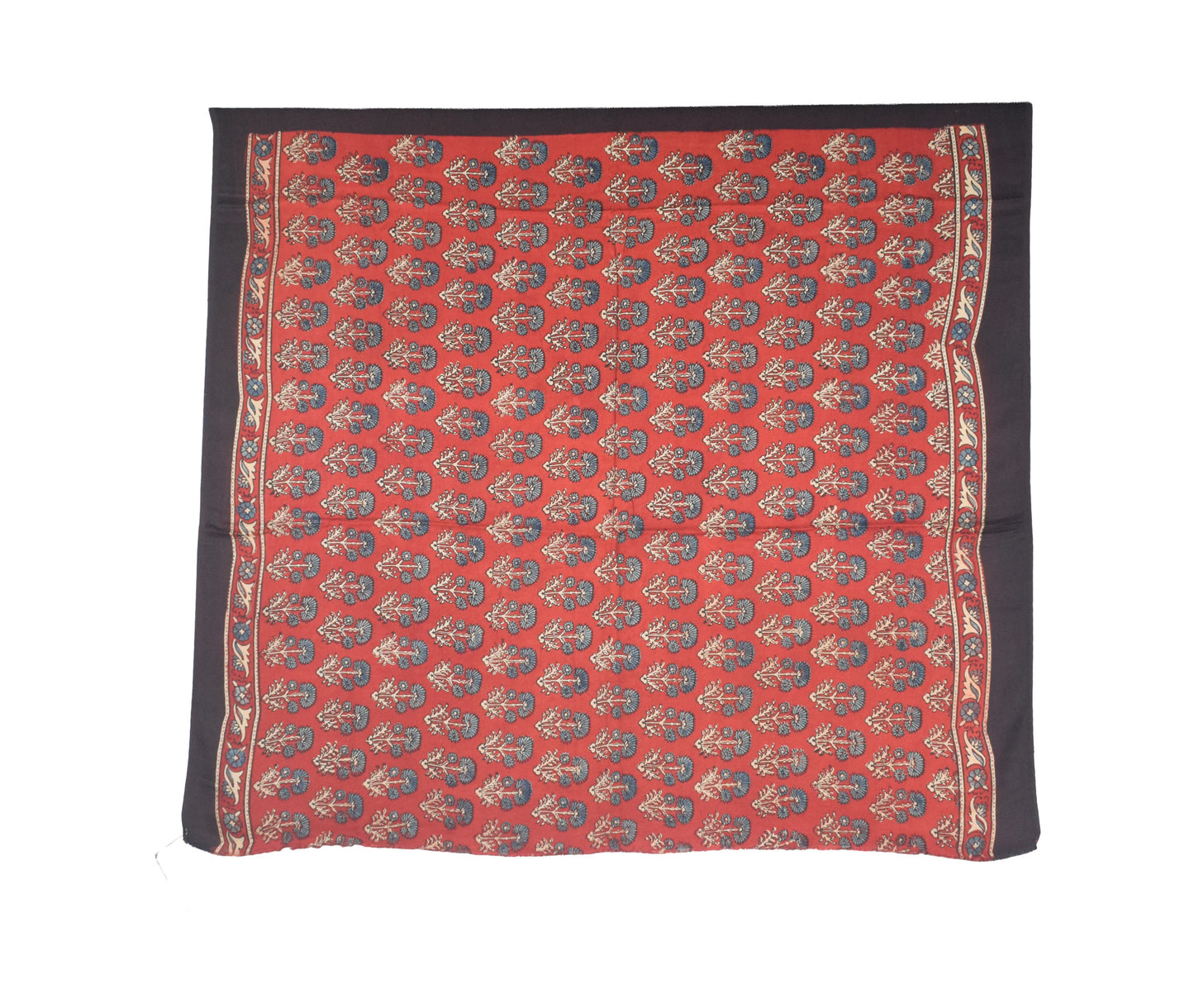 Ajrakh Modal Silk Natural Dye Hand Block Print Saree with Blouse Piece - 5.5 Mtr Length    -  SKU : AI27A01S