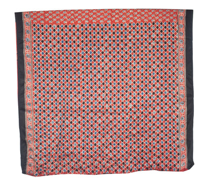 Ajrakh Modal Silk Natural Dye Hand Block Print Saree with Blouse Piece - 5.5 Mtr Length   -  SKU : SI01701A