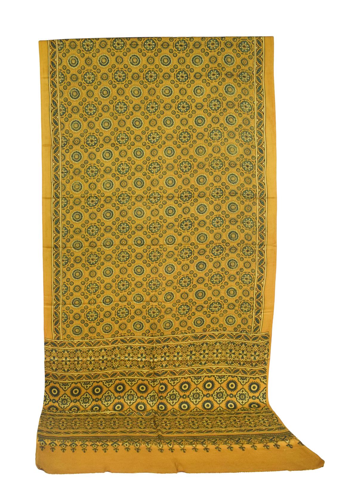 Ajrakh Modal Silk Natural Dye Hand Block Print Saree with Blouse Piece - 5.5 Mtr Length   -  SKU : AI18801J