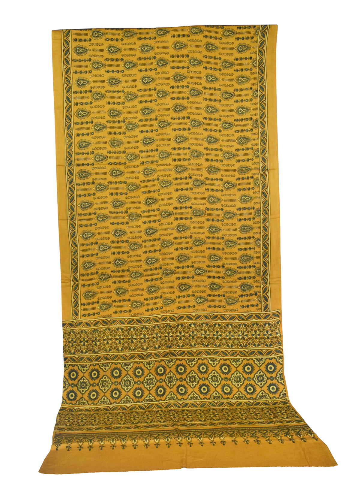 Ajrakh Modal Silk Natural Dye Hand Block Print Saree with Blouse Piece - 5.5 Mtr Length   -  SKU : AI18801O