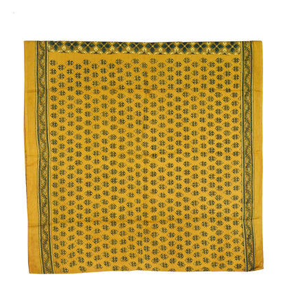 Ajrakh Modal Silk Natural Dye Hand Block Print Saree with Blouse Piece - 5.5 Mtr Length   -  SKU : AI18801T