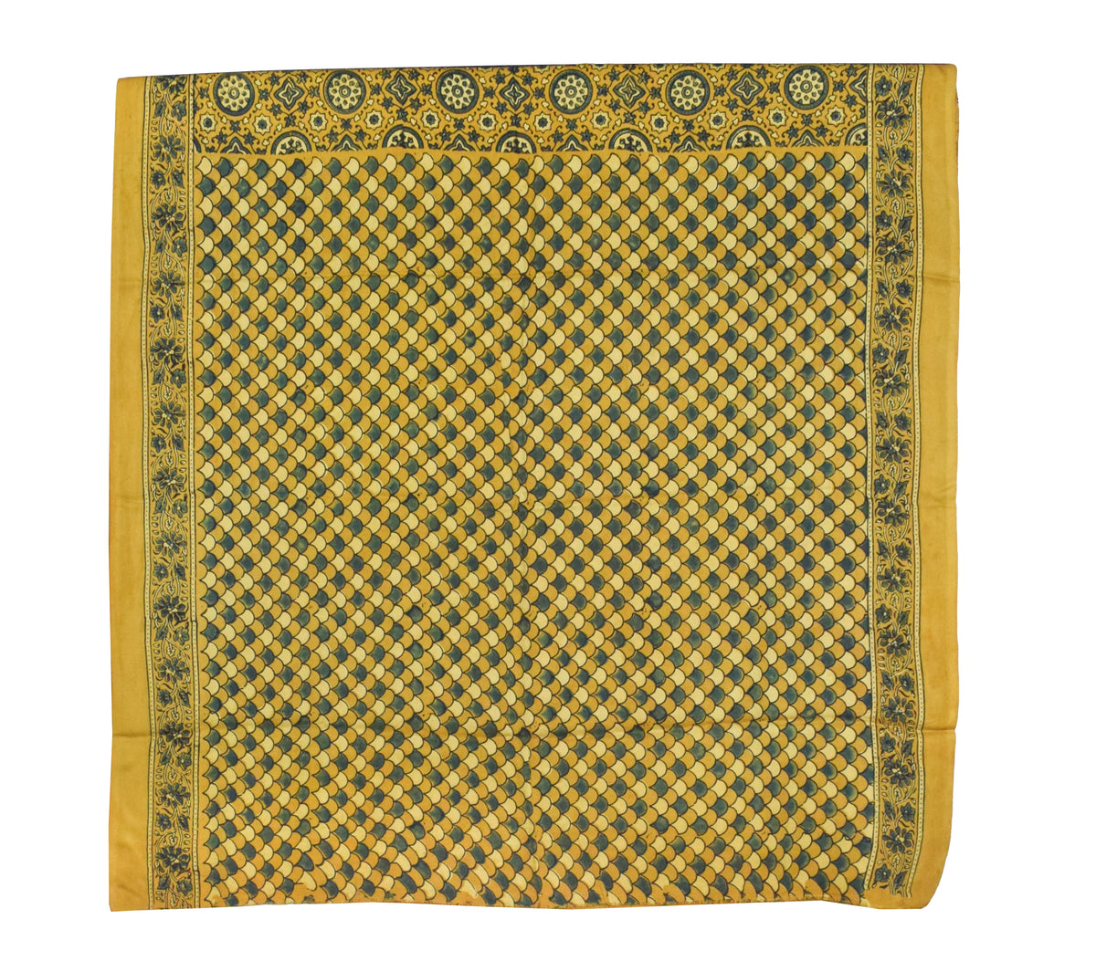 Ajrakh Modal Silk Natural Dye Hand Block Print Saree with Blouse Piece - 5.5 Mtr Length   -  SKU : AI18801Y