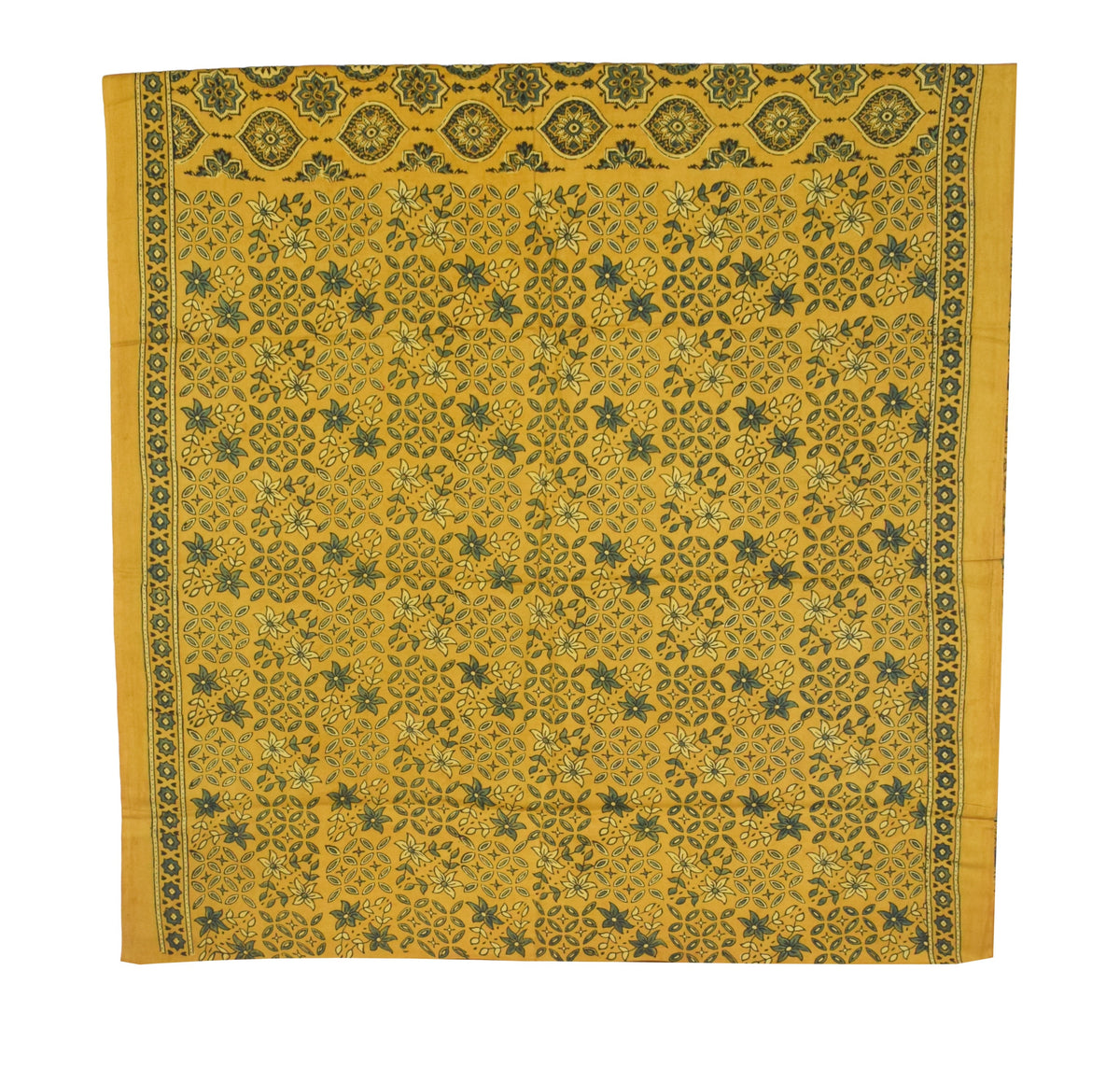 Ajrakh Modal Silk Natural Dye Hand Block Print Saree with Blouse Piece - 5.5 Mtr Length   -  SKU : AI1880AD