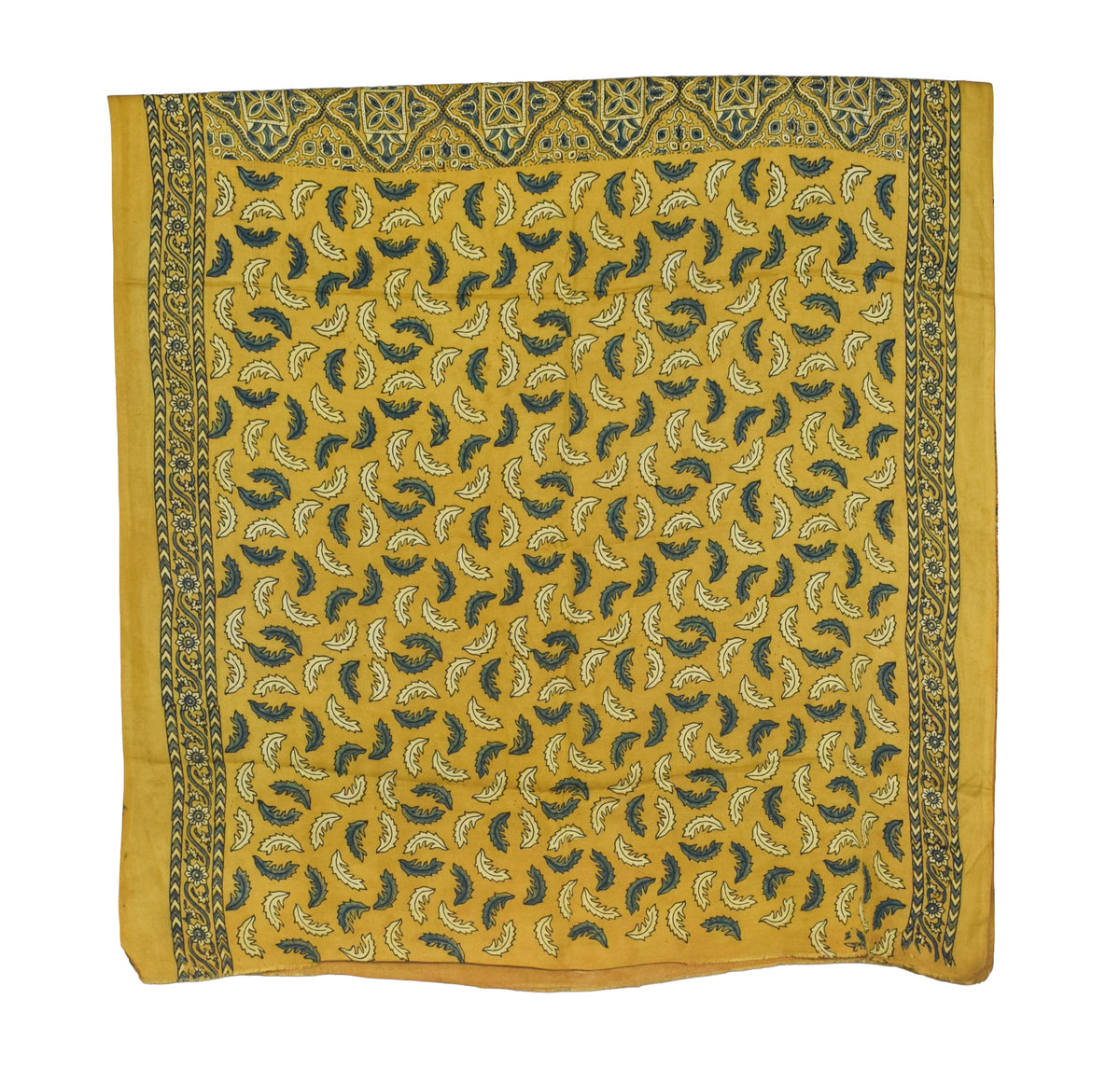 Ajrakh Modal Silk Natural Dye Hand Block Print Saree with Blouse Piece - 5.5 Mtr Length   -  SKU : AI1880AI