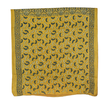 Ajrakh Modal Silk Natural Dye Hand Block Print Saree with Blouse Piece - 5.5 Mtr Length   -  SKU : AI1880AI