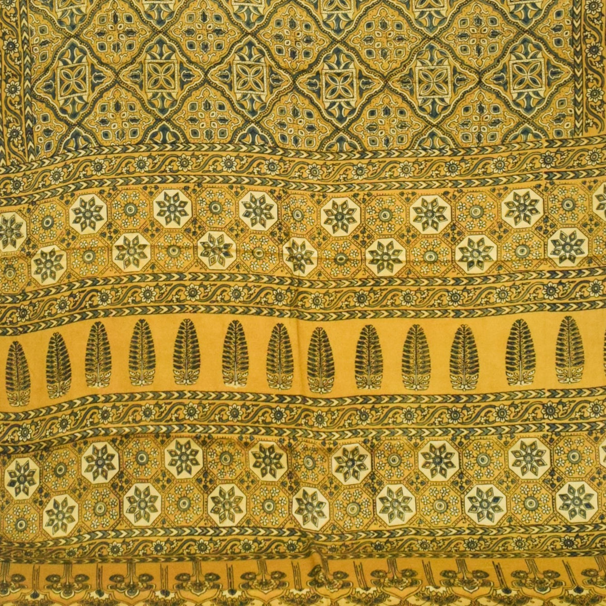 Ajrakh Modal Silk Natural Dye Hand Block Print Saree with Blouse Piece - 5.5 Mtr Length   -  SKU : AI1880AI