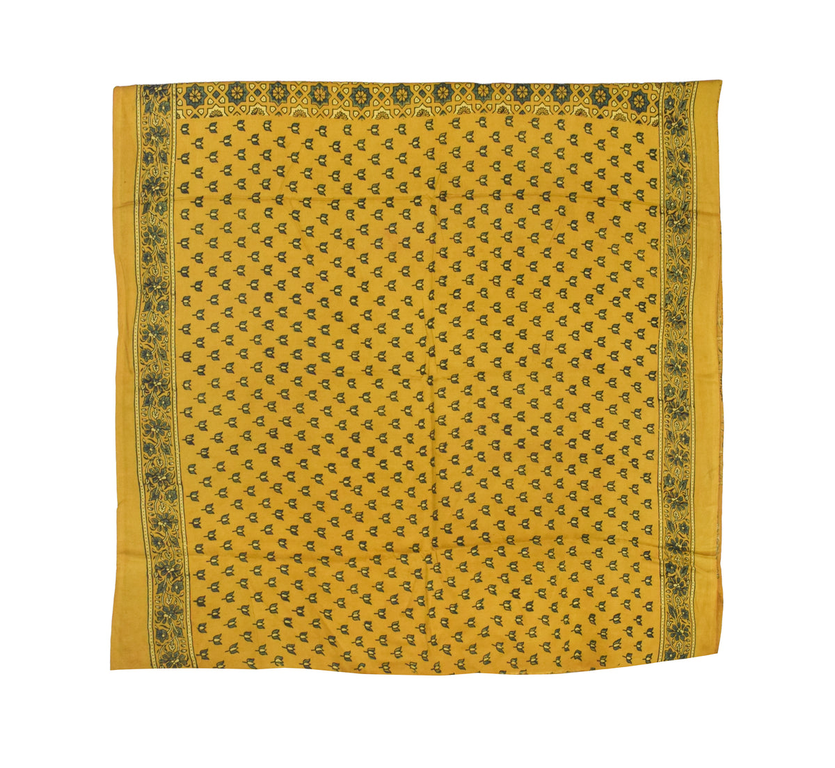 Ajrakh Modal Silk Natural Dye Hand Block Print Saree with Blouse Piece - 5.5 Mtr Length   -  SKU : AI1880AN