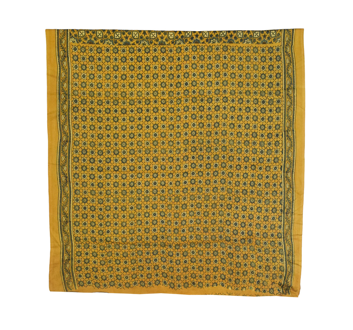 Ajrakh Modal Silk Natural Dye Hand Block Print Saree with Blouse Piece - 5.5 Mtr Length   -  SKU : AI1880AS