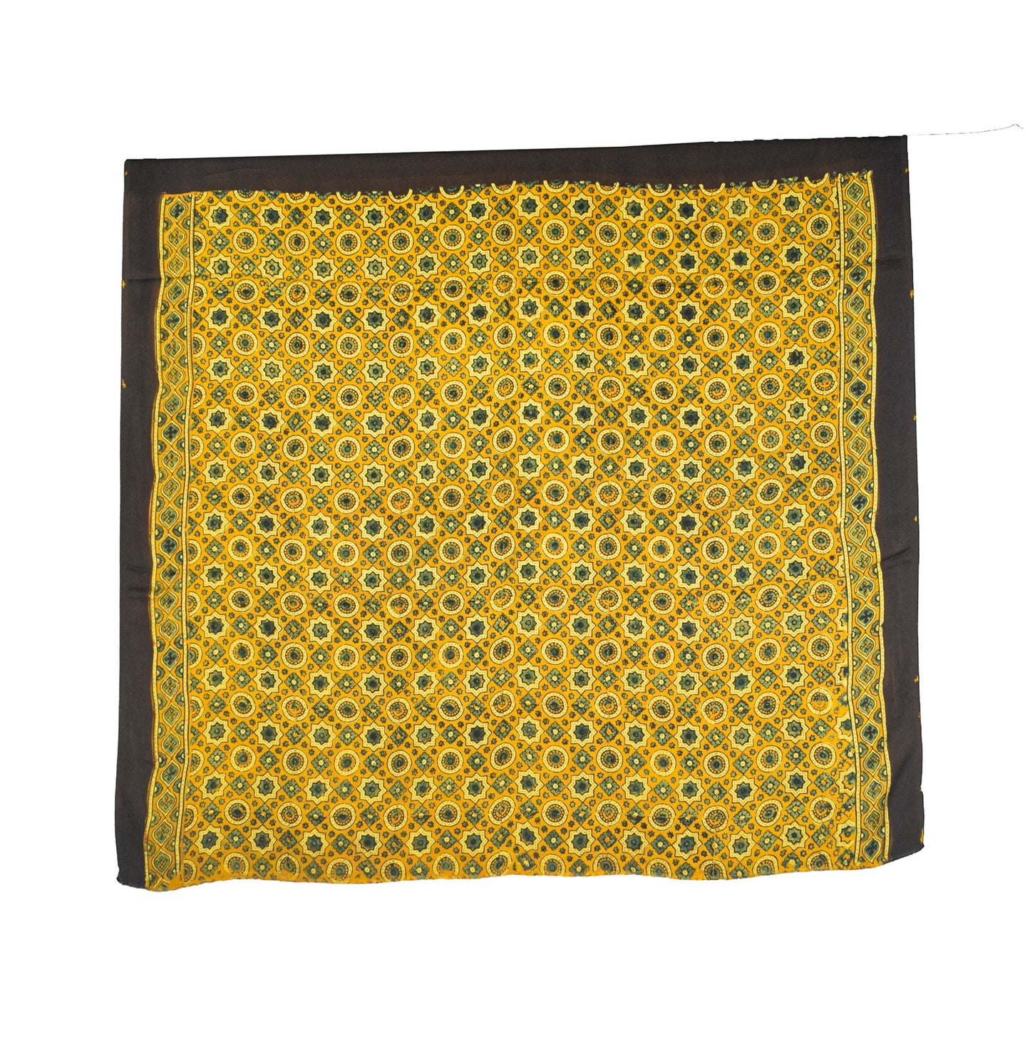 Ajrakh Modal Silk Natural Dye Hand Block Print Saree with Blouse Piece - 5.5 Mtr Length    -  SKU : AI27A01F