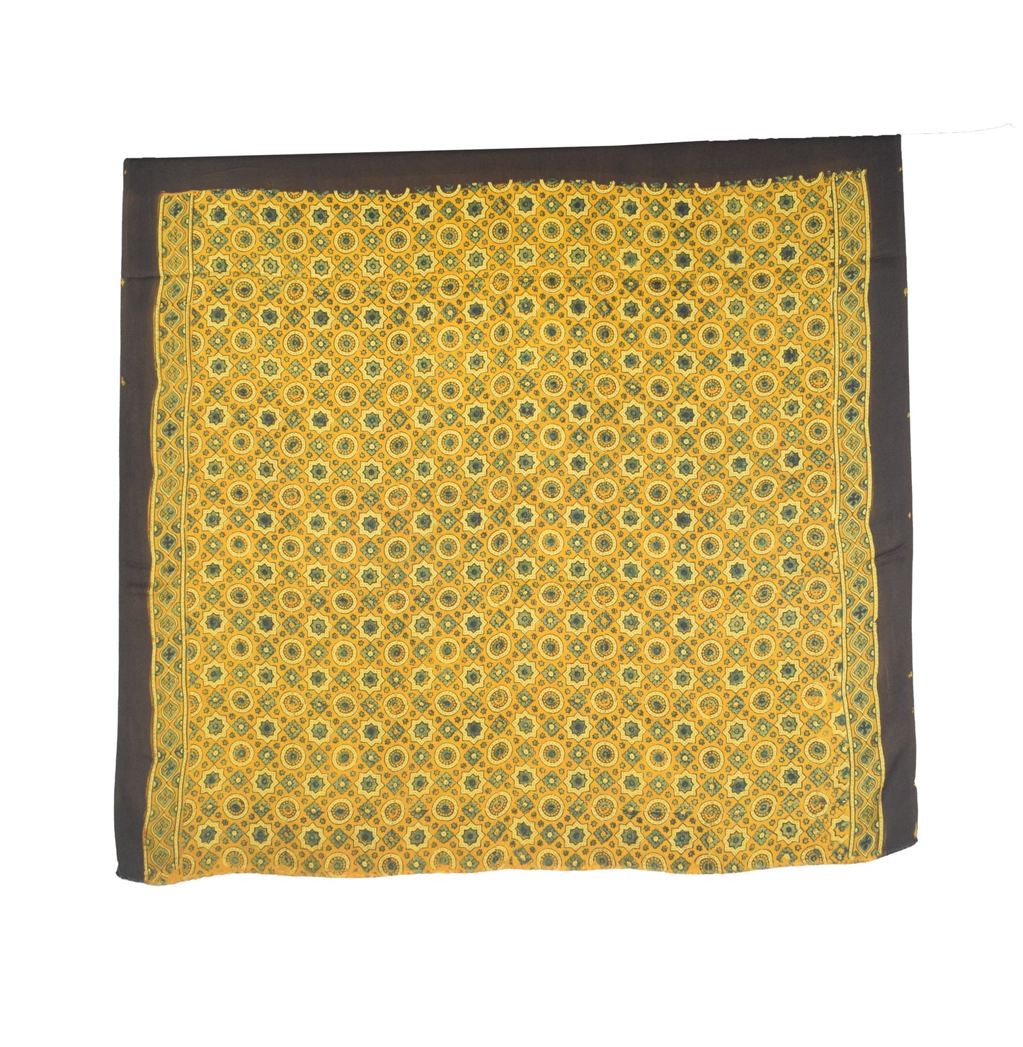 Ajrakh Modal Silk Natural Dye Hand Block Print Saree with Blouse Piece - 5.5 Mtr Length    -  SKU : AI27A01F