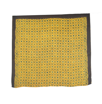 Ajrakh Modal Silk Natural Dye Hand Block Print Saree with Blouse Piece - 5.5 Mtr Length    -  SKU : AI27A01F