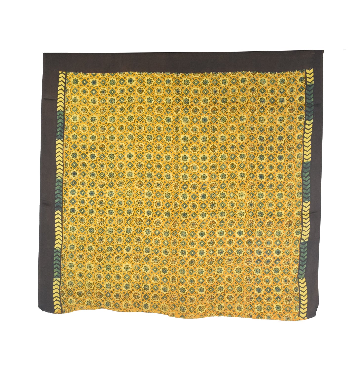 Ajrakh Modal Silk Natural Dye Hand Block Print Saree with Blouse Piece - 5.5 Mtr Length    -  SKU : AI27A01G