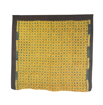 Ajrakh Modal Silk Natural Dye Hand Block Print Saree with Blouse Piece - 5.5 Mtr Length    -  SKU : AI27A01G