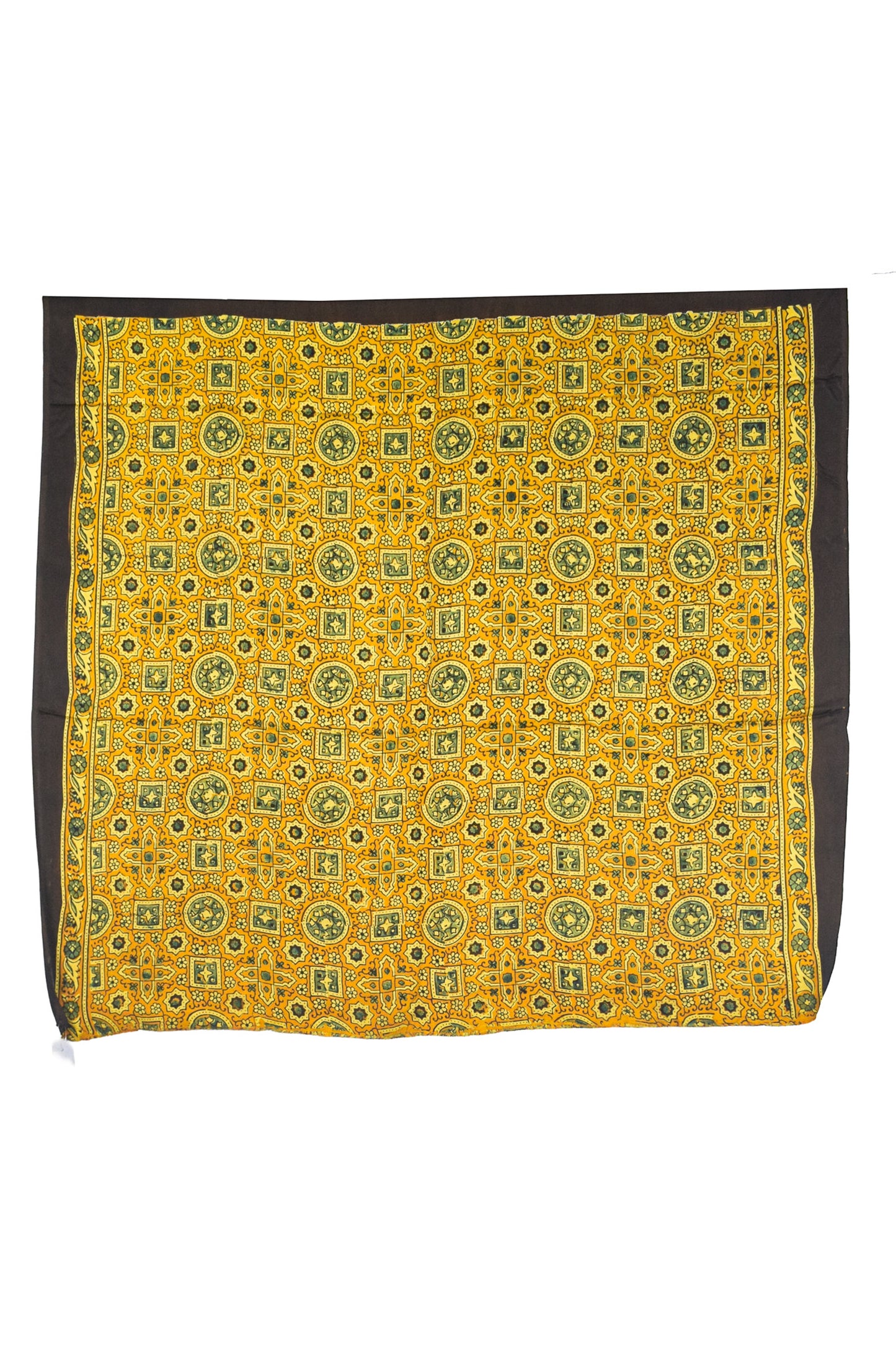 Ajrakh Modal Silk Natural Dye Hand Block Print Saree with Blouse Piece - 5.5 Mtr Length    -  SKU : AI27A01H