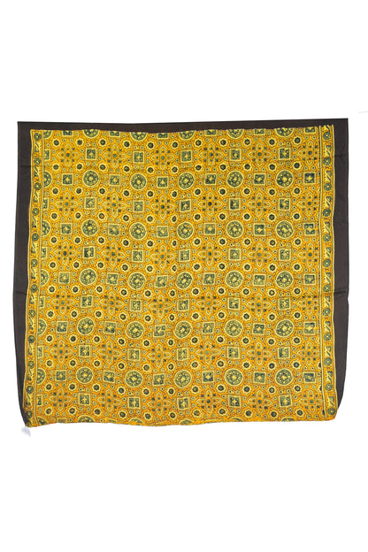 Ajrakh Modal Silk Natural Dye Hand Block Print Saree with Blouse Piece - 5.5 Mtr Length    -  SKU : AI27A01H