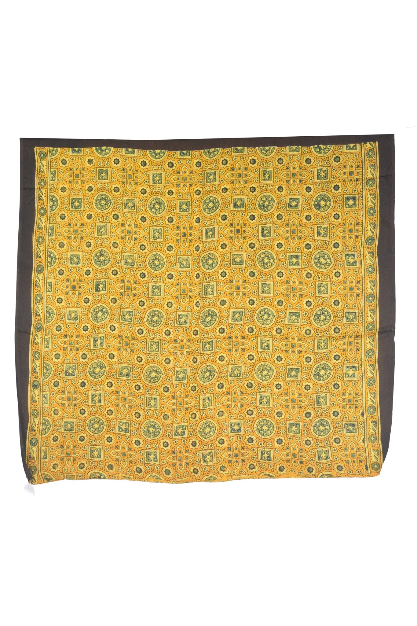 Ajrakh Modal Silk Natural Dye Hand Block Print Saree with Blouse Piece - 5.5 Mtr Length    -  SKU : AI27A01H