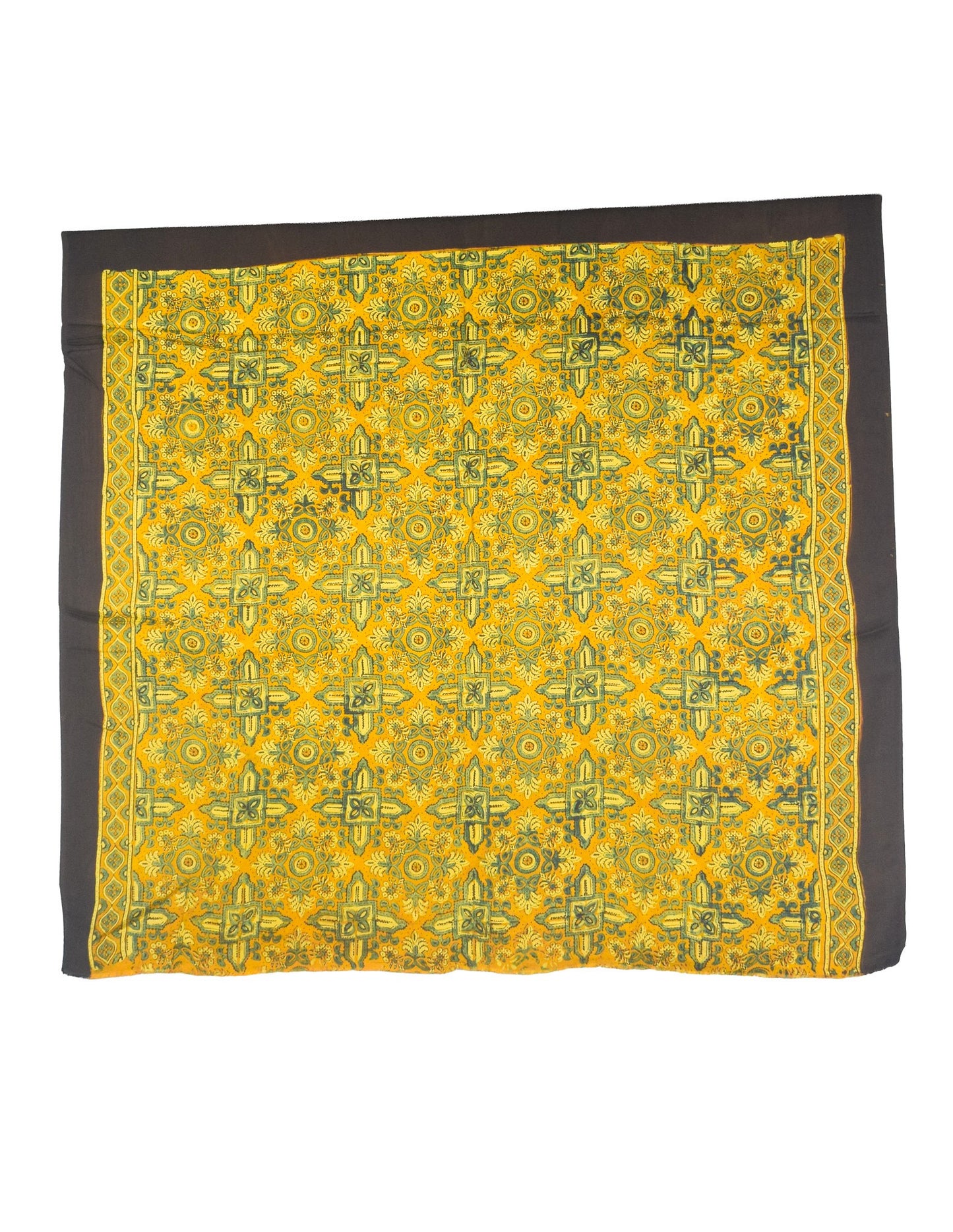 Ajrakh Modal Silk Natural Dye Hand Block Print Saree with Blouse Piece - 5.5 Mtr Length    -  SKU : AI27A01I