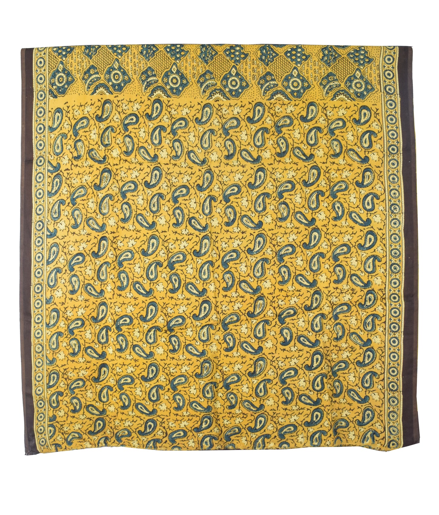 Ajrakh Modal Silk Natural Dye Hand Block Print Saree with Blouse Piece - 5.5 Mtr Length   -  SKU : MS09501C