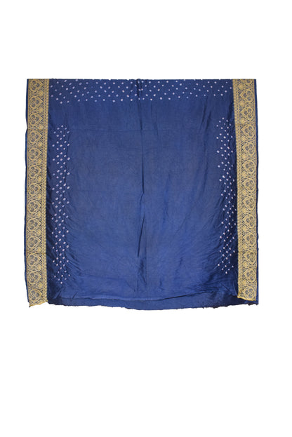 Bandhej ( Tie-Dye) Dupian Silk Designer Saree  with Nakshi Border  - 5.5 Mtr Length + 0.85 Mtr Blouse Piece    -  SKU : ZD28B01C