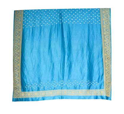 Bandhej ( Tie-Dye) Dupian Silk Designer Saree  with Nakshi Border  - 6 Mtr Length    -  SKU : ZD28B01A