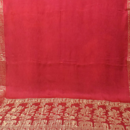 Plain Dyeing Modal Silk With Full Nakshi Border Saree with Tassels - With Blouse Piece - 5.5 Mtr Length    -  SKU : AI27A02A