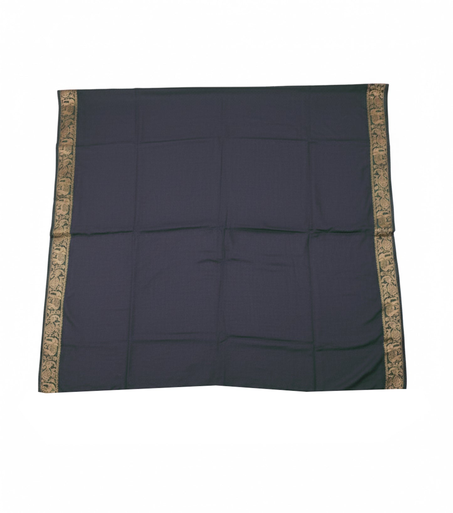 Plain Dyeing Modal Silk With Full Nakshi Border Saree with Tassels - With Blouse Piece - 5.5 Mtr Length    -  SKU : AI27A02G