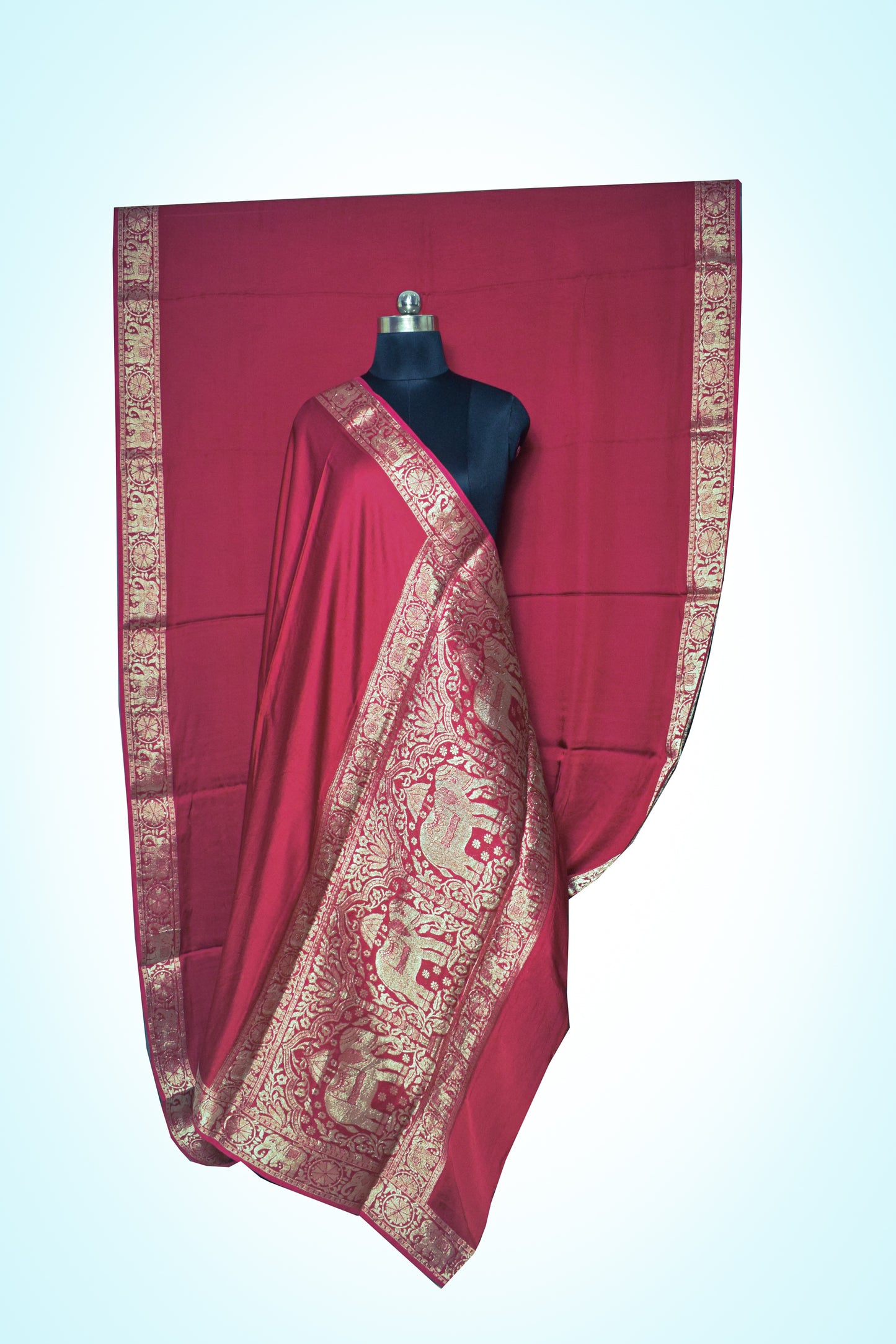 Plain Dyeing Modal Silk Designer Saree  with Nakshi Border  - With Blouse Piece - 6 Mtr Length    -  SKU : KK11C01F