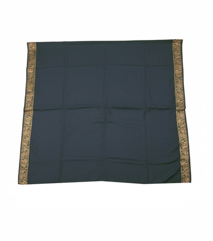 Plain Dyeing Modal Silk With Full Nakshi Border Saree with Tassels - With Blouse Piece - 5.5 Mtr Length    -  SKU : AI27A02E