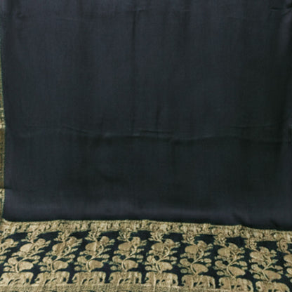 Plain Dyeing Modal Silk With Full Nakshi Border Saree with Tassels - With Blouse Piece - 5.5 Mtr Length    -  SKU : AI27A02E