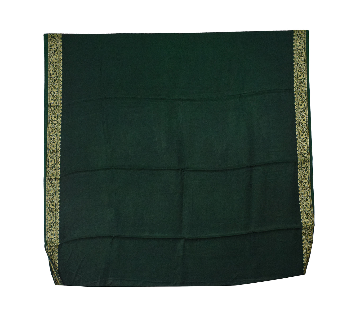 Plain Dyeing Modal Silk With Full Nakshi Border Saree with Tassels - With Blouse Piece - 5.5 Mtr Length    -  SKU : AI27A02B
