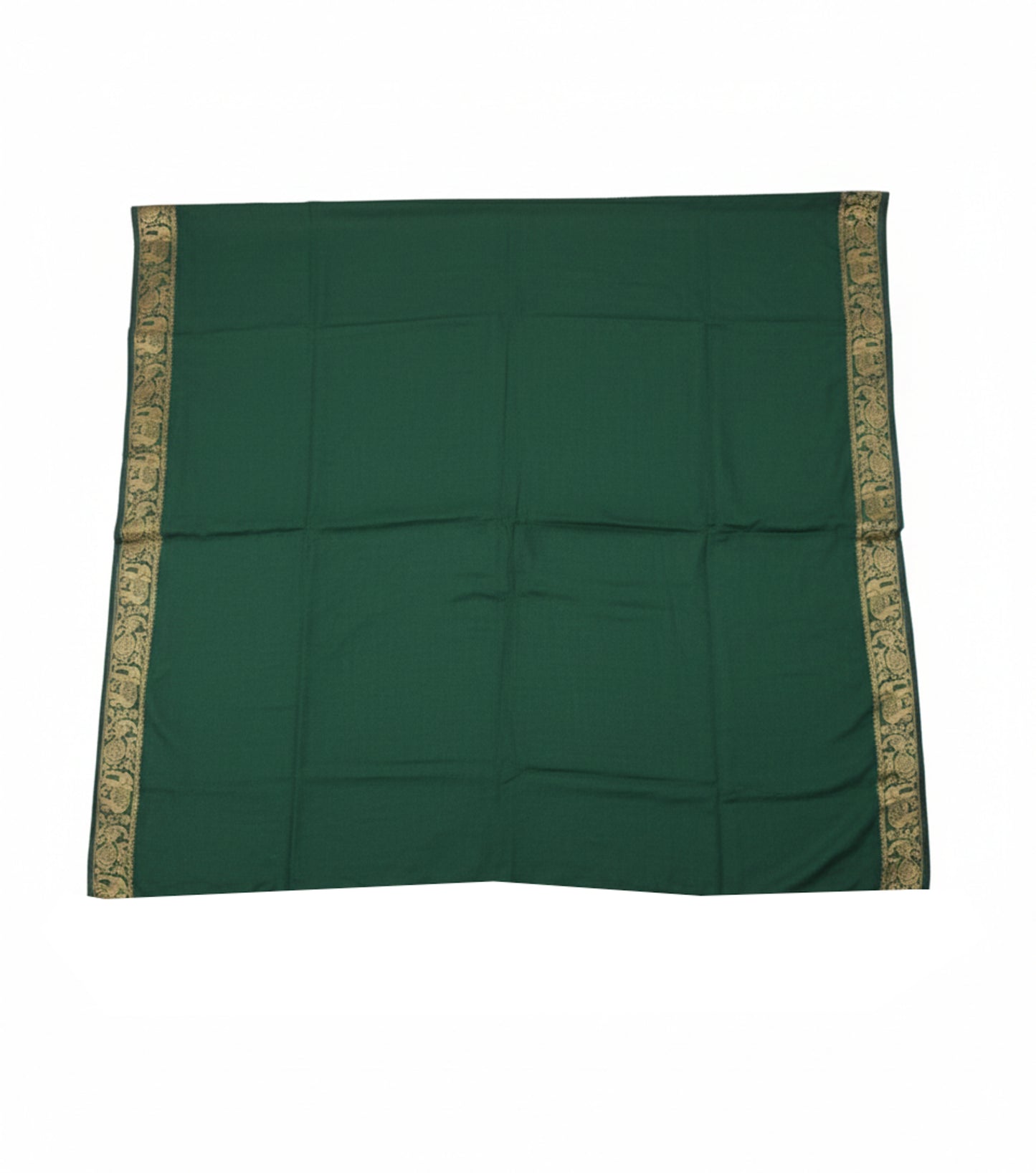 Plain Dyeing Modal Silk With Full Nakshi Border Saree with Tassels - With Blouse Piece - 5.5 Mtr Length    -  SKU : AI27A02K