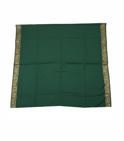 Plain Dyeing Modal Silk With Full Nakshi Border Saree with Tassels - With Blouse Piece - 5.5 Mtr Length    -  SKU : AI27A02K