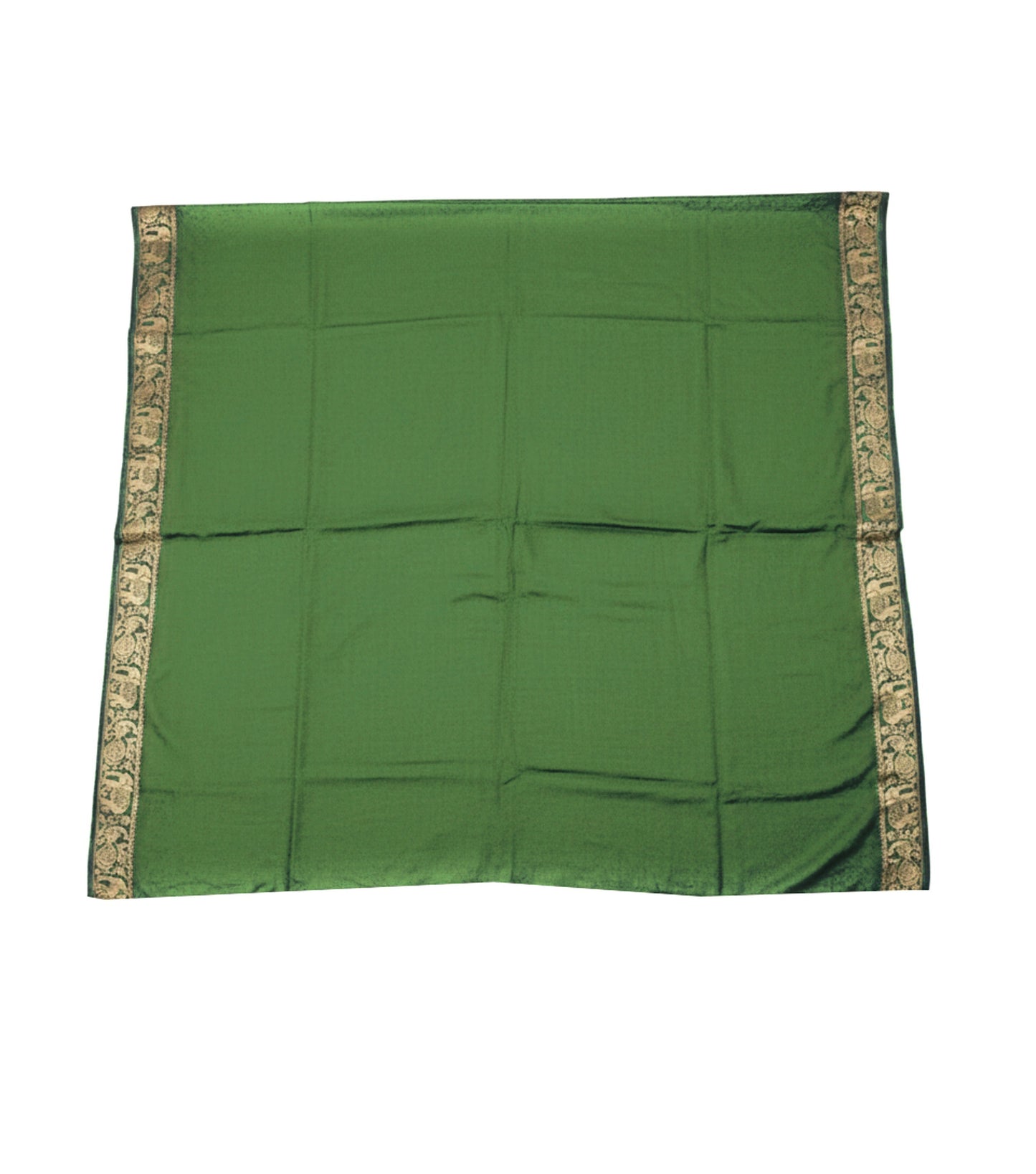 Plain Dyeing Modal Silk With Full Nakshi Border Saree with Tassels - With Blouse Piece - 5.5 Mtr Length    -  SKU : AI27A02F