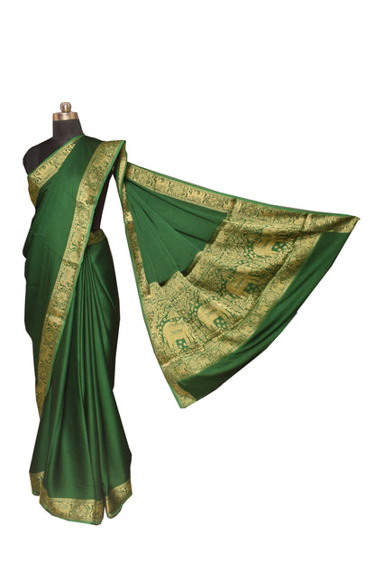 Plain Dyeing Modal Silk Designer Saree  with Nakshi Border  - With Blouse Piece - 6 Mtr Length    -  SKU : KK11C01K