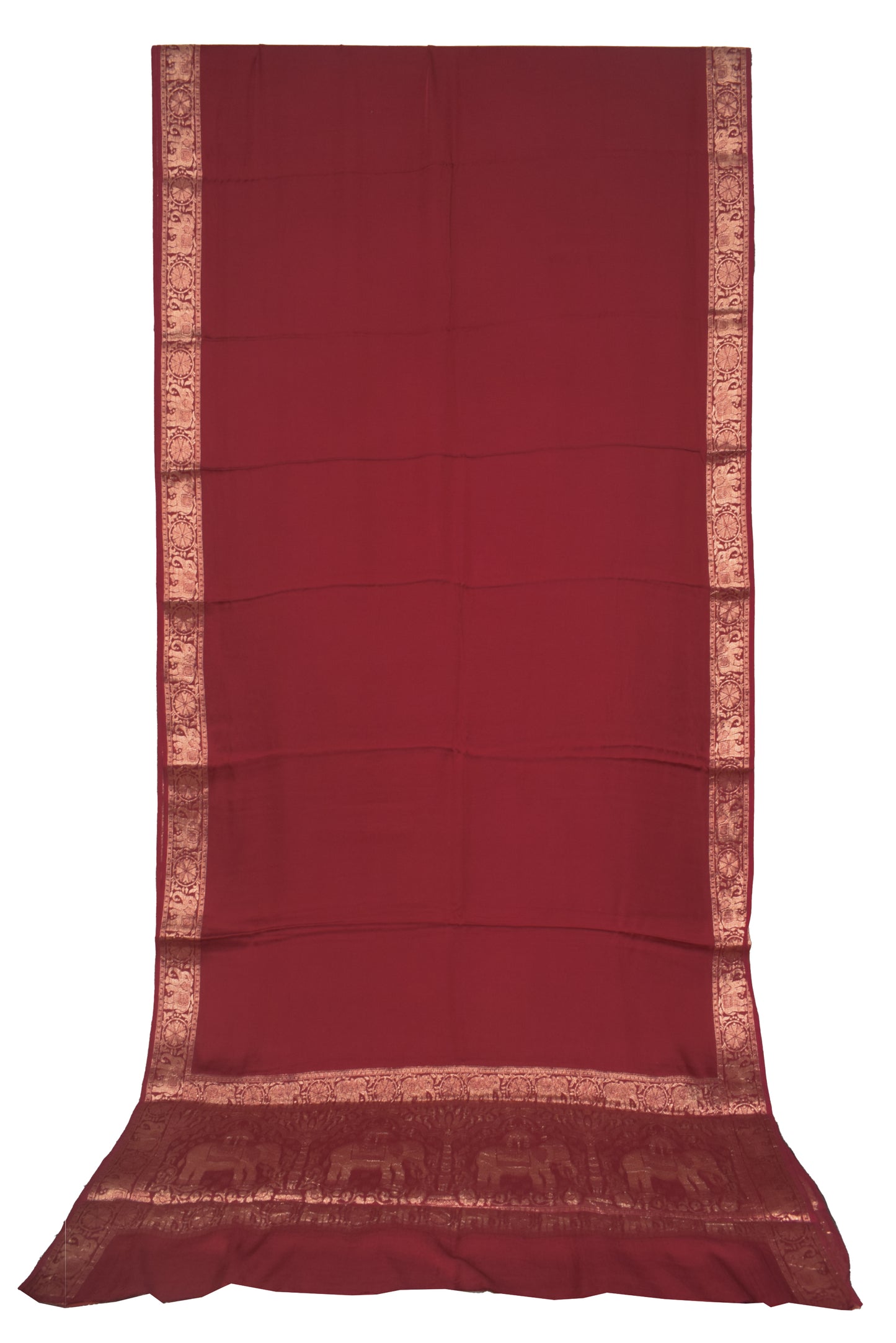 Plain Dyeing Modal Silk Designer Saree  with Nakshi Border  - With Blouse Piece - 6 Mtr Length    -  SKU : KK11C01D