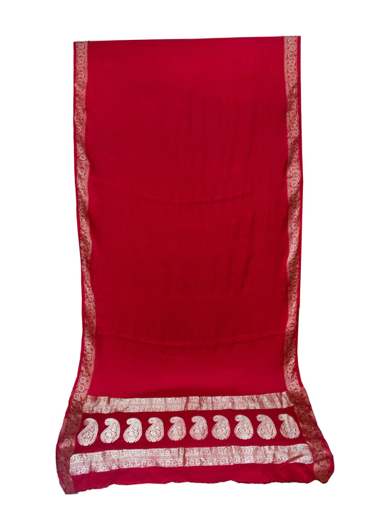 Plain Dyeing Modal Silk Nakshi Border Saree - With Blouse Piece    -  SKU : KK21301A