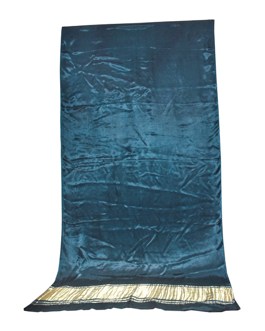 Plain Dyeing Modal Silk Plain Dyed Saree   with Golden Border  - 5.5 Mtr Length + 0.85 Mtr Blouse Piece    -  SKU : 0071